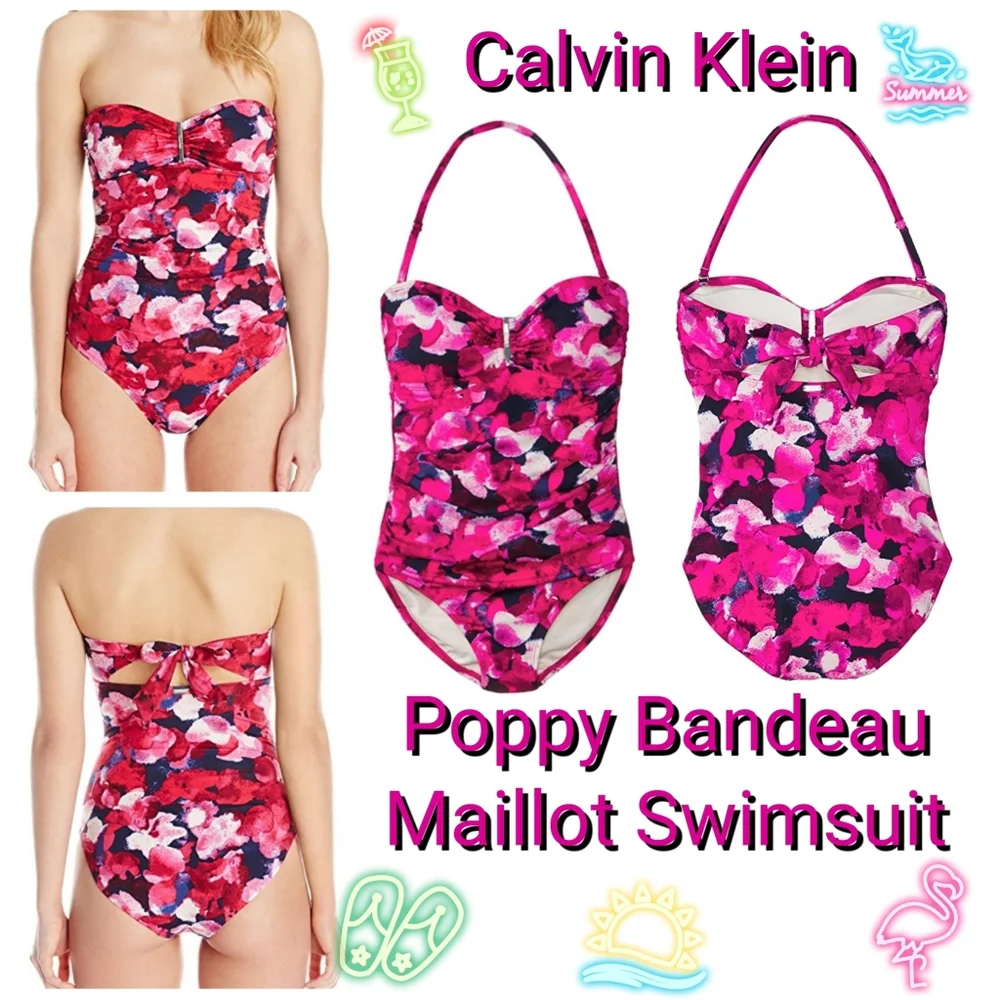Calvin Klein Poppy Bandeau Maillot Swimsuit